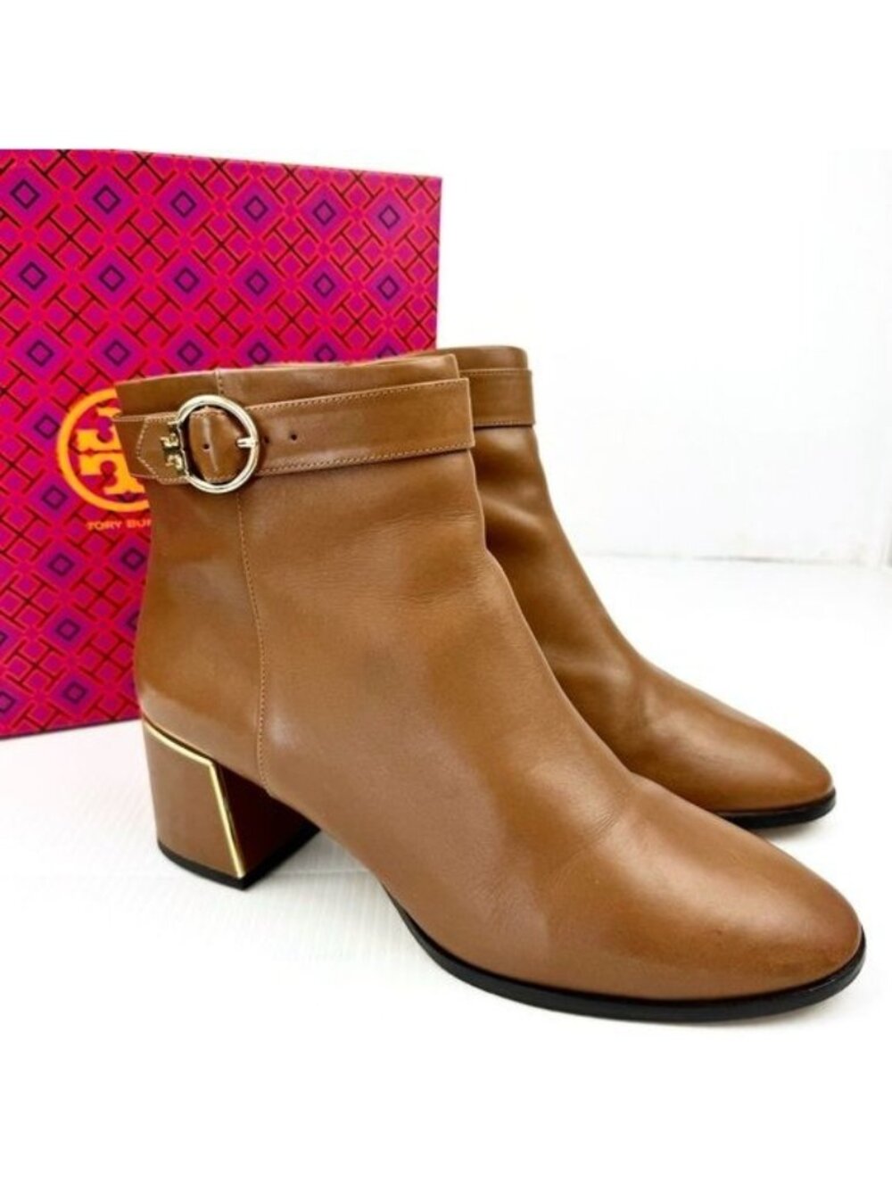 Tory Burch Sofia 60mm ankle heeled Booties Festival brown Size 11